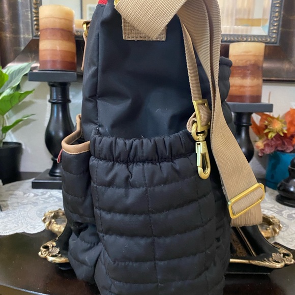 Maman New York Black Quilted Tote Baby Bag with Tan Straps - Picture 6 of 14